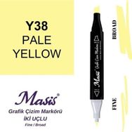 Masis 38 Açık Sarı Çift Uçlu Marker Grafik Çizim Kalemi
