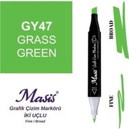 Masis 47 Çimen Yeşili Çift Uçlu Marker Grafik Çizim Kalemi