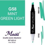 Masis 58 Açık Nane Yeşili Çift Uçlu Marker Grafik Çizim Kalemi