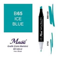 Masis 65 Buz Mavi Çift Uçlu Marker Grafik Çizim Kalemi