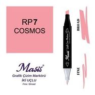 Masis 7 Kozmos Çiçeği Çift Uçlu Marker Grafik Çizim Kalemi