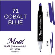 Masis 71 Kobalt Mavi Çift Uçlu Marker Grafik Çizim Kalemi