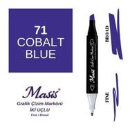 Masis 71 Kobalt Mavi Çift Uçlu Marker Grafik Çizim Kalemi