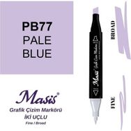 Masis 77 Duman Mavi Çift Uçlu Marker Grafik Çizim Kalemi