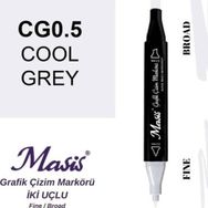 Masis CG0.5 Soğuk Gri Çift Uçlu Marker Grafik Çizim Kalemi