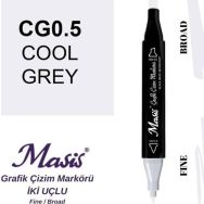 Masis CG0.5 Soğuk Gri Çift Uçlu Marker Grafik Çizim Kalemi