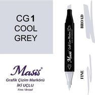 Masis CG1 Soğuk Gri Çift Uçlu Marker Grafik Çizim Kalemi