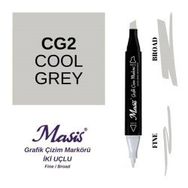 Masis CG2 SoğuK Gri Çift Uçlu Marker Grafik Çizim Kalemi