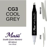 Masis CG3 Soğuk Gri Çift Uçlu Marker Grafik Çizim Kalemi