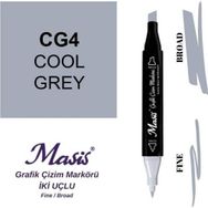 Masis CG4 Soğuk Gri Çift Uçlu Marker Grafik Çizim Kalemi