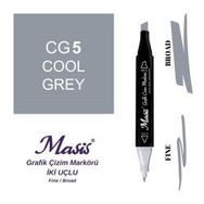 Masis CG5 Soğuk Gri Çift Uçlu Marker Grafik Çizim Kalemi