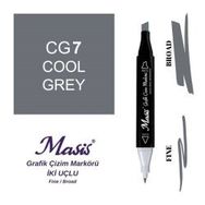 Masis CG7 Soğuk Gri Çift Uçlu Marker Grafik Çizim Kalemi
