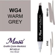 Masis WG4 Sıcak Gri Çift Uçlu Marker Grafik Çizim Kalemi
