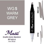 Masis WG5 Sıcak Gri Çift Uçlu Marker Grafik Çizim Kalemi