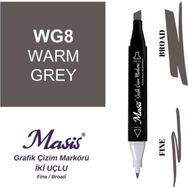 Masis WG8 Sıcak Gri Çift Uçlu Marker Grafik Çizim Kalemi