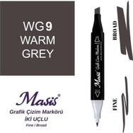 Masis WG9 Sıcak Gri Çift Uçlu Marker Grafik Çizim Kalemi