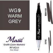 Masis WG9 Sıcak Gri Çift Uçlu Marker Grafik Çizim Kalemi