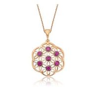 Massal Design 925 Ayar Pembe Yaşam Çiçeği Kadın Gümüş Kolye