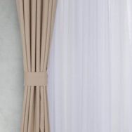 Massarelli Bej Rengi 1-3 Sık Pile 60x260 cm Fon Perde