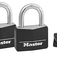 Master Lock Anahtarlı Kapalı Asma Kilitler, Dış Mekan Kilitleri, 2'li Paket, 141T, Siyah