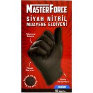 MasterForce 50 Adet M Siyah Nitril Eldiven