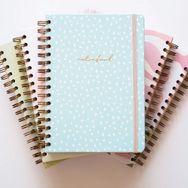 Matt Notebook A5 15x21 cm Spiralli Kareli Tarihsiz İnek Not Defteri