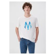 Mavi 0611025-620 Mavi Logo Baskılı Beyaz Erkek T-shirt