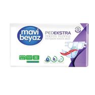 Mavi Beyaz Küçük 30 Adet Ped Ekstra Tekstil Yüzeyli Yetişkin Bel Bantlı Hasta Bezi
