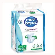 Mavi Beyaz Ped Emici Medium Orta 90 Adet 3x30 Külot Hasta Bezi