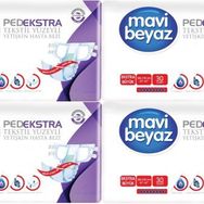 Mavi Beyaz Pedekstra Belbantlı Tekstil Yüzeyli Extra Büyük 120 Adet Yetişkin Hasta Bezi
