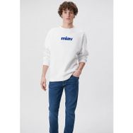 Mavi M0610925-620 Bisiklet Yaka Beyaz Erkek Sweatshirt