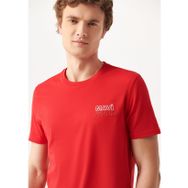 Mavi M066841-33099 Bisiklet Yaka Slim Fit Baskılı Kırmızı Erkek T-Shirt