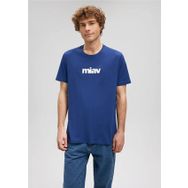 Mavi M067153-70722 Koyu Saks Mavi Regular Miav Baskılı Erkek T-Shirt