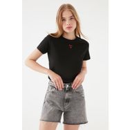 Mavi M1601185-900 Logo Baskılı Siyah Kadın T-shirt