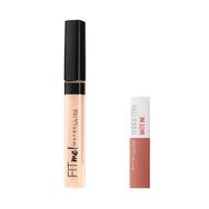 Maybelline Fit Me 15 Fair Kapatıcı + Super Stay Matte Ink 65 Seductress Mini Likit Mat Ruj