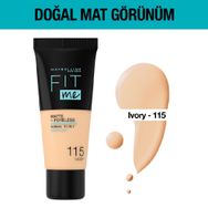 Maybelline Fit Me Matte + Poreless Foundation 115 Ivory Mat Fondöten