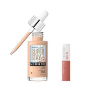 Maybelline New York Super Stay Skin Tint Fondöten 10 Mini Super Stay Matte Ink Likit Mat Ruj 65 Seductress Makyaj Seti