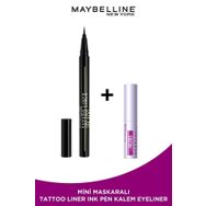 Maybelline New York Tattoo Liner Ink Pen Siyah+Mini Falsies Surreal Maskara 4.7 ml Makyaj Seti