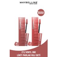Maybelline Super Stay Vinyl Ink 15 Peachy + 35 Cheeky Likit Parlak Ruj