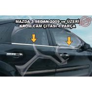 Mazda 3 Sedan 2009 Üzeri Paslanmaz Çelik 4 Parça Krom Cam Çıtası
