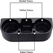 Mbois Araç İçi Oto Koltuk Arası Yanı Bardak Kalem Cep Telefon Tutucu Konsol Bardaklık