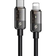 Mcdodo CA-3160 Siyah 36W 1.2 mt Type-C to Lightning Led Göstergeli Şarj ve Data Kablosu