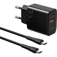 Mcdodo CH-0922 33W 1xUSB 1xType-C Girişli Hızlı Sarj Cihazı + 1.2 m Siyah Type-C to Type-C Kablo Seti