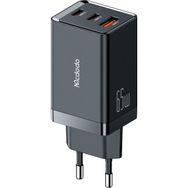 Mcdodo CH-1540 65W Gan5 Pro 2xType-C 1xUSB Siyah Girişli Şarj Adaptörü
