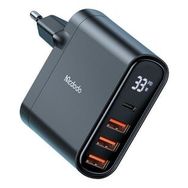 Mcdodo CH-2252 33W 1XTYPE-C 3XUSB Girişli Dijital Göstergeli Şarj Adaptörlü ve 1.2 m Siyah Kablo