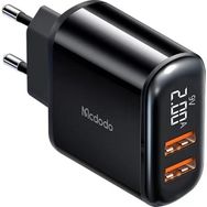 Mcdodo Ch-6330 18W Qc 3.0 Dijital Göstergeli 2xUsb Siyah Girişli Hızlı Şarj Adaptörü