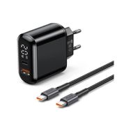 Mcdodo CH-7172 PD3 20W Siyah USB 1 Type-C Girişli USB-C to USB-C Kablolu Göstergeli Şarj Adaptörü