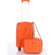 Mcs V305 Orange Kabin-Makyaj 2'li Polipropilen Valiz Seti