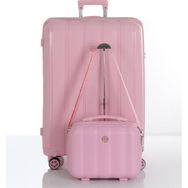 Mcs V305 Pudra Pembe Büyük-Makyaj 2'li Polipropilen Valiz Seti