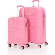 Mcs V376 Pembe Büyük-Kabin 2'li Polipropilen Valiz Seti